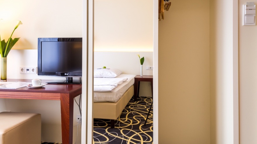 New wardrobe with a mirror covering the whole front