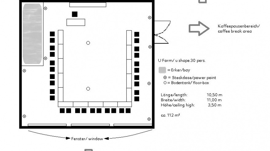 Tagungsraum Berlin II - U Form ca. 30 Personen