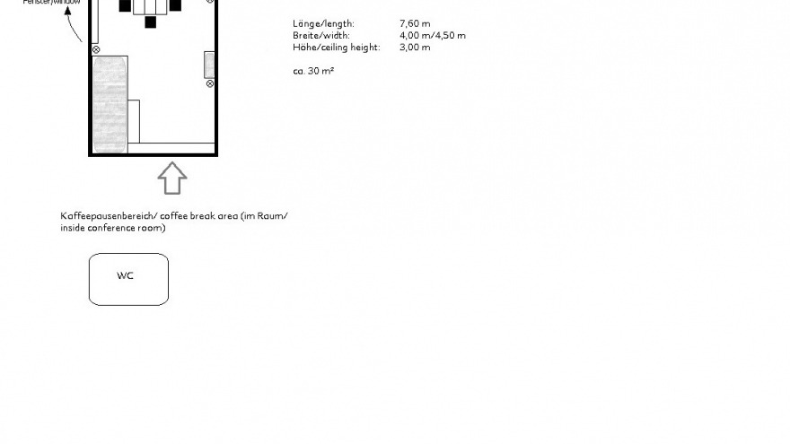 Tagungsraum Frankfurt I - Blockform ca. 6 Personen