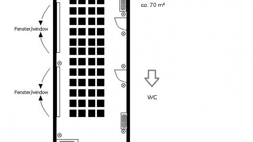 Tagungsraum Frankfurt I&II - Theaterbestuhlung ca. 50 Personen