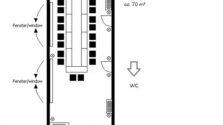 Tagungsraum Frankfurt I&II - U Form ca. 20 Personen