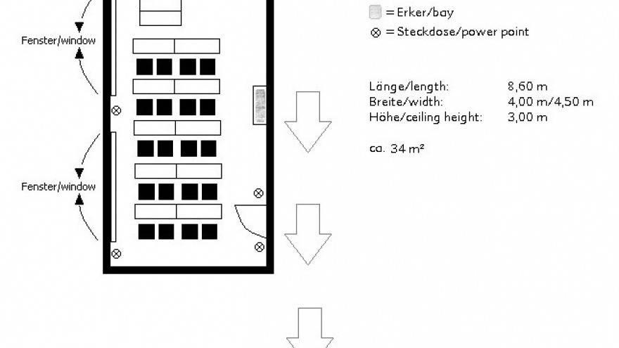 conference room Frankfurt II - classroom seating ca. 20 persons 