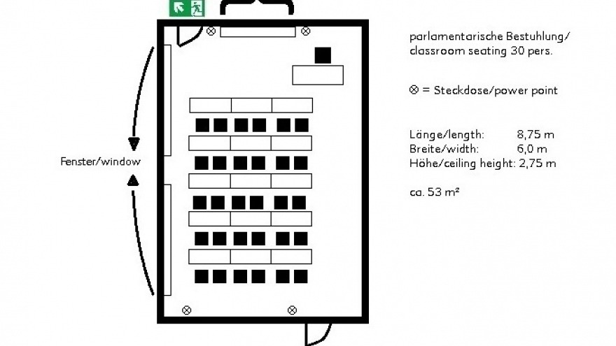 Tagungsraum Hamburg - parlamentarisch ca. 30 Personen