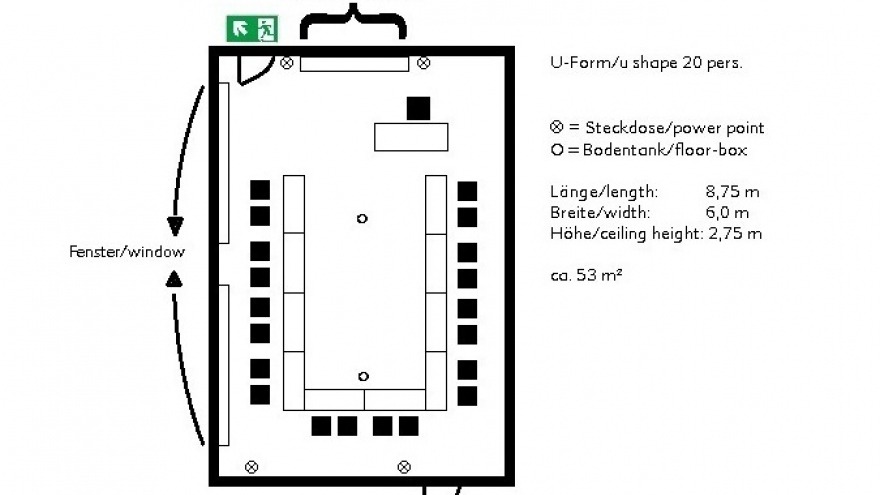 Tagungsraum Hamburg - U Form 20 Personen