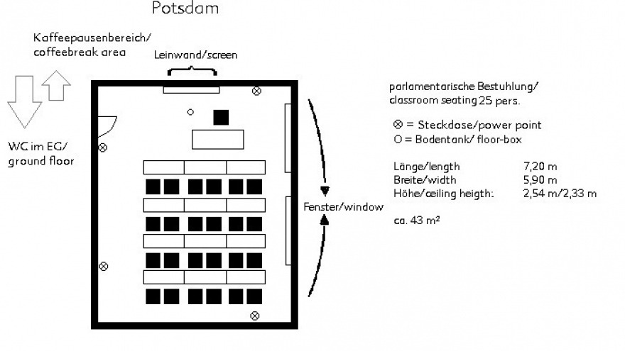 conference room Potsdam - classroom seating ca. 25 persons 